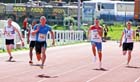 Richard Kilty (Gateshead) breaking Dwain Chambers's 100 metres track record in an Open event during the Hexham Decathlon and Heptathlon. Photo: David T. Hewitson/Sports for All Pics